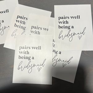 6 bridesmaid wine labels